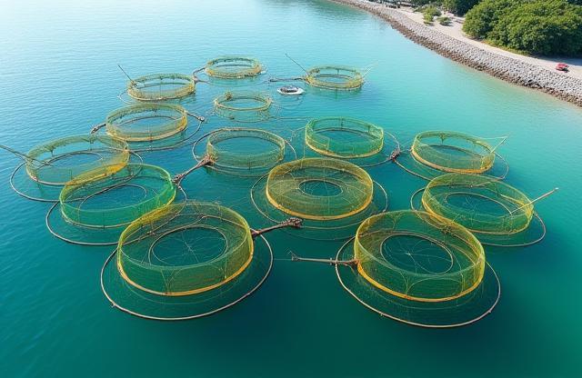Aquaculture fish farm nets